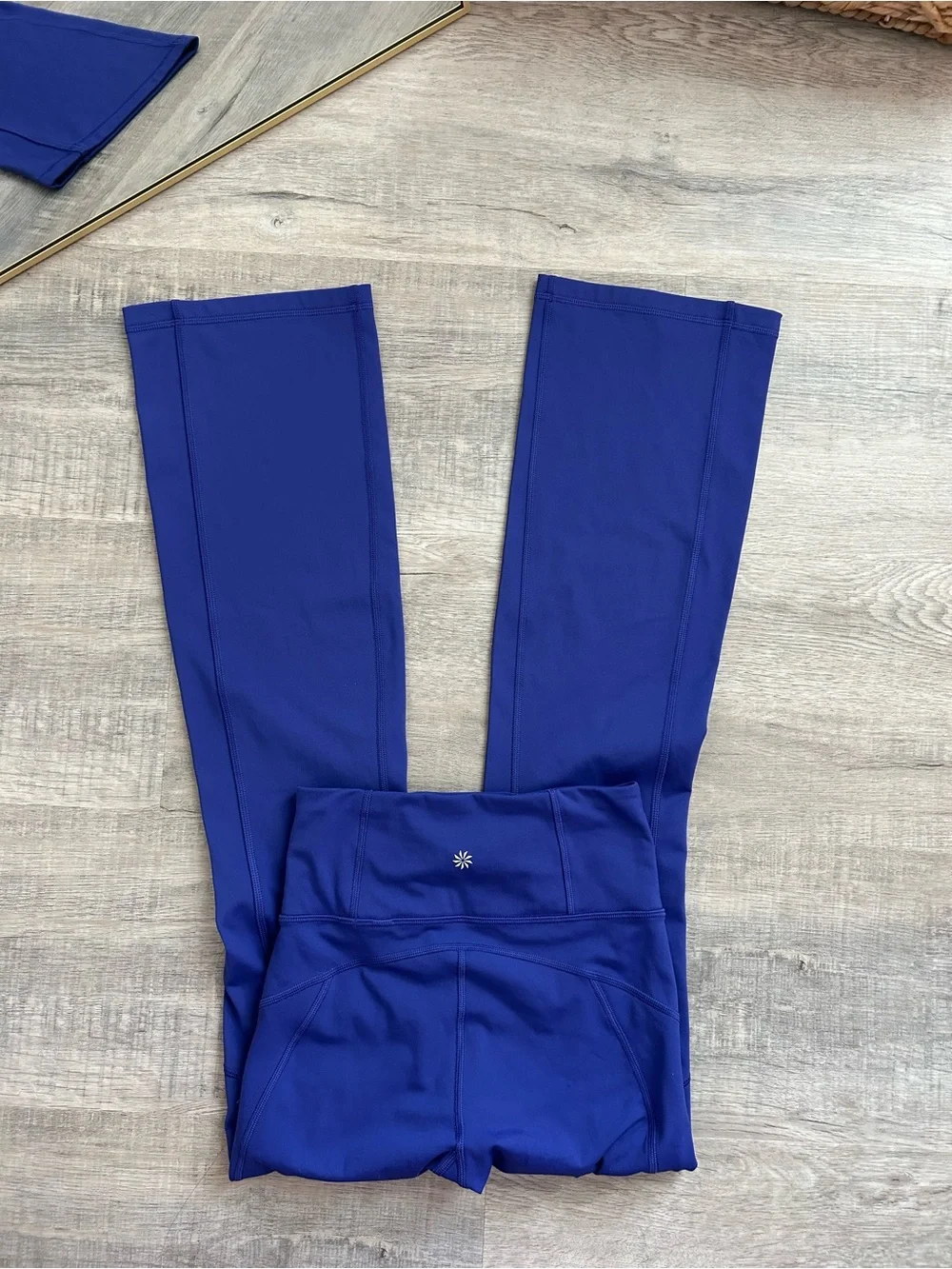 Athleta Rainier High Rise Bootcut Pant XXS Noble Blue Fleece Lined Flare Leg